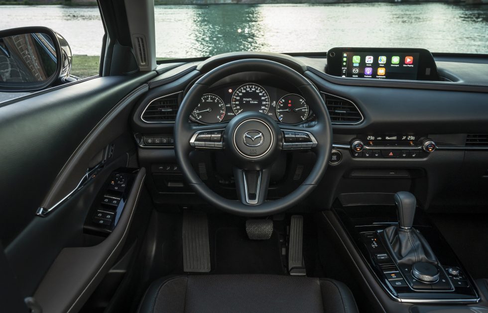 Mazda CX-30 Interior dashboard and steering wheel