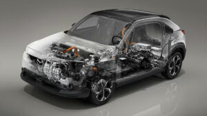 Xray view of the Mazda MX-30 R-EV